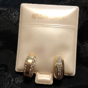 14K gold diamond hoop earrings